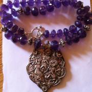 Amethyst necklace with silver pendant