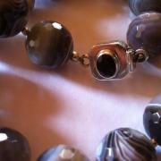faceted botswana agate necklace clasp detail