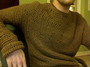 Matt Gilbert's crochet sweater