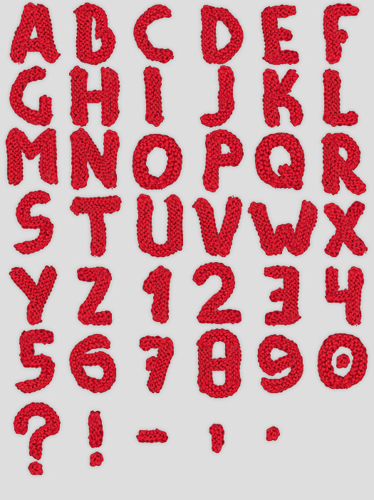 knitted font